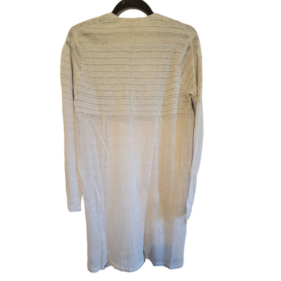 Mystree Womens Knit Cardigan Open Front Shawl Wrap Natural Beige Small - Picture 2 of 3